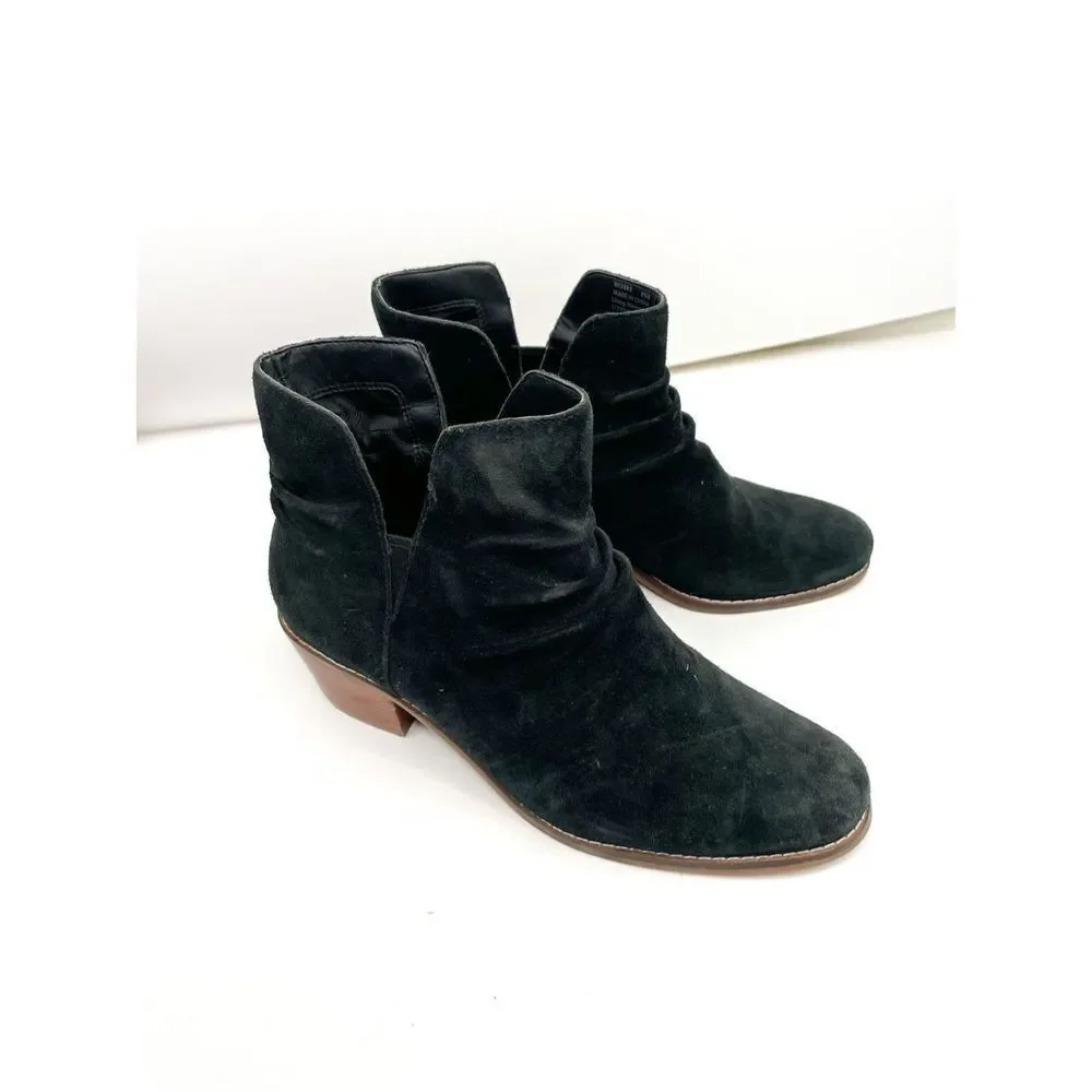 Cole Haan Alayna black suede bootie boots‎ slouch western flair